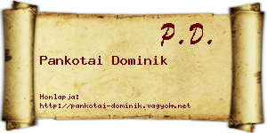 Pankotai Dominik névjegykártya